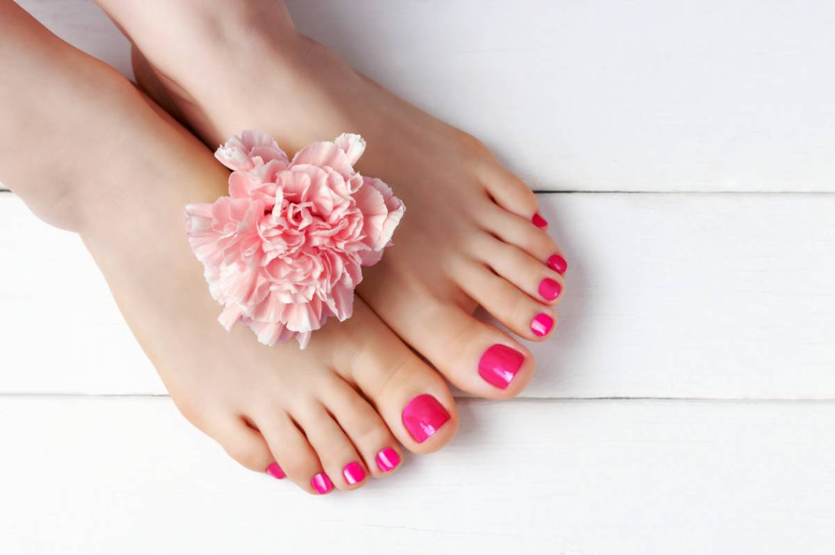 woman trying foot care tips concept image